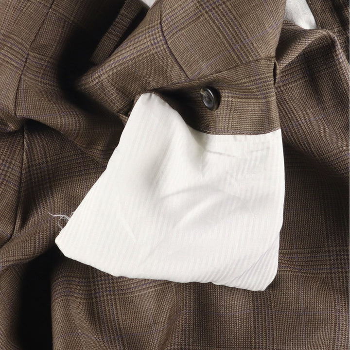 Ralph Lauren POLO RALPH LAUREN Two-pleat Glen Check Wool Pants Slacks Men's Size W33 wool brown type Vintage Second Hand