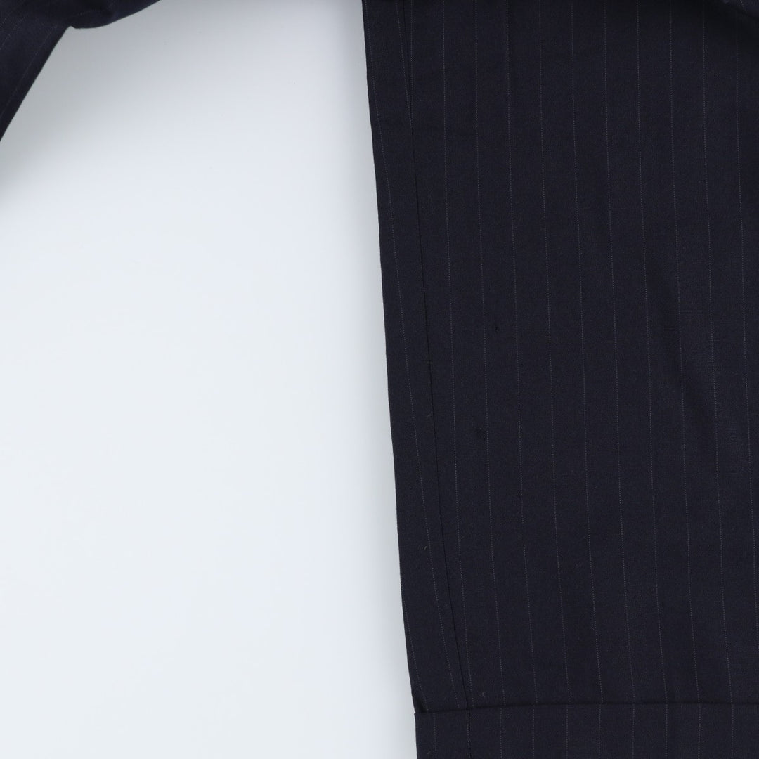 Stripe Pattern Two-pleat Slacks Pants Men's W32 Vintage unclear navy blue type Vintage Second Hand