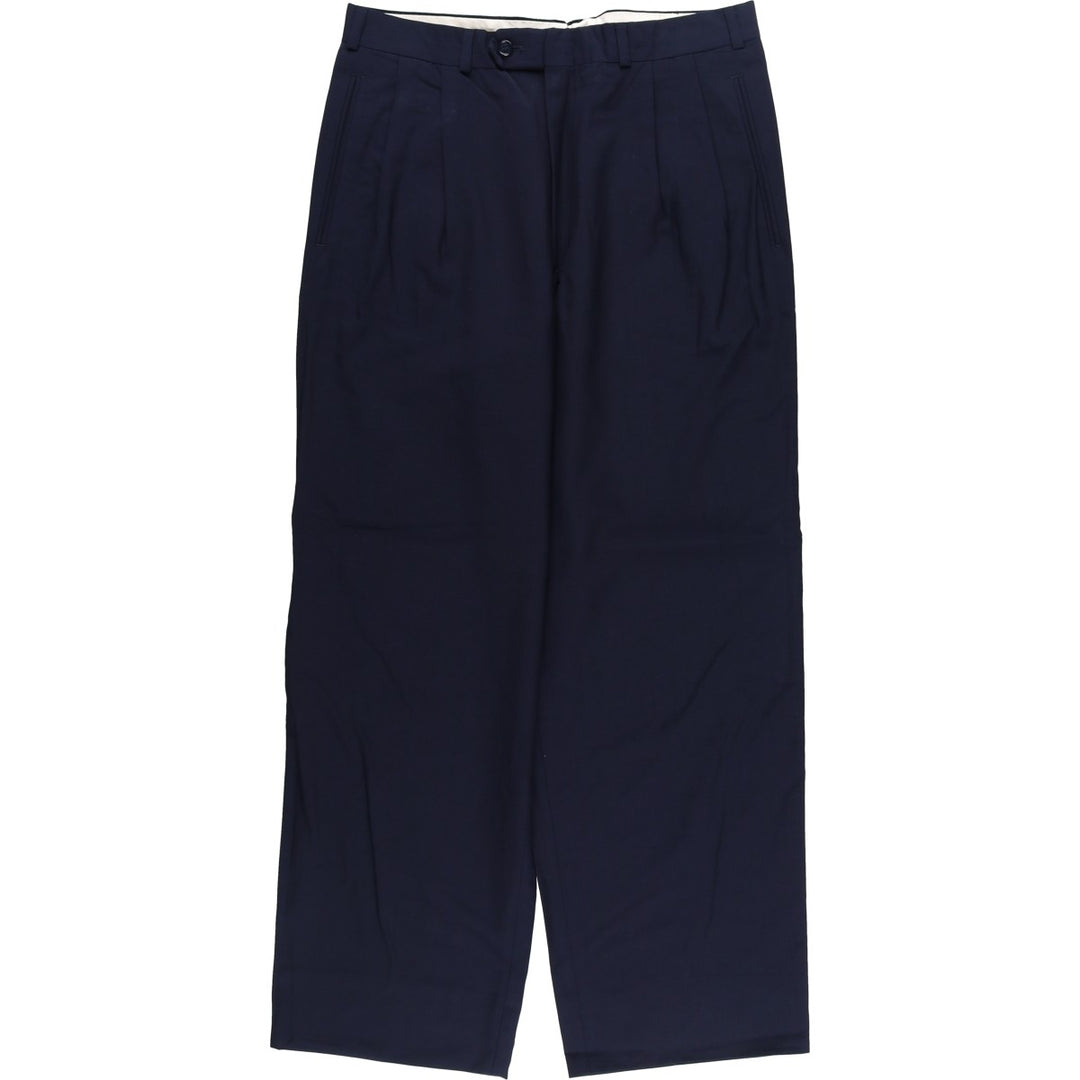 Vintage two-pleat slacks for men, size W34 unclear navy blue type Vintage Second Hand