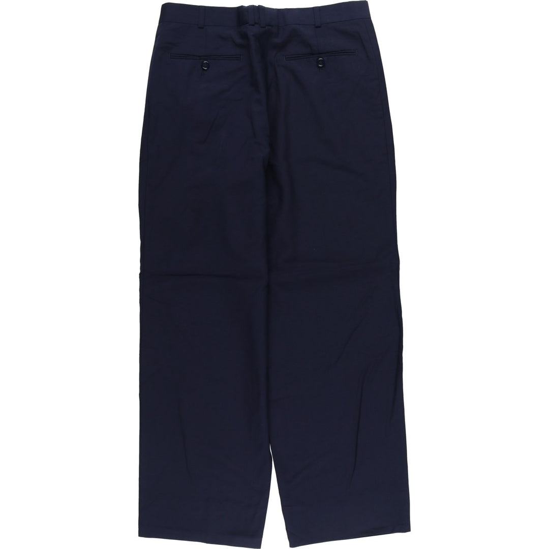 Vintage two-pleat slacks for men, size W34 unclear navy blue type Vintage Second Hand