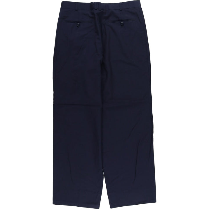 Vintage two-pleat slacks for men, size W34 unclear navy blue type Vintage Second Hand