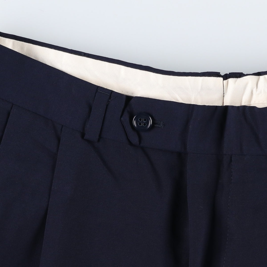 Vintage two-pleat slacks for men, size W34 unclear navy blue type Vintage Second Hand