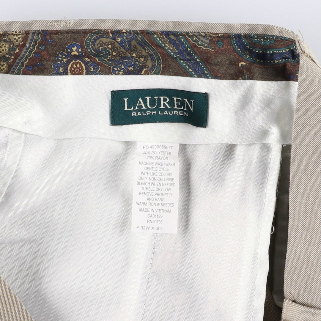 Ralph Lauren LAUREN Lauren slacks men's size W34 polyester brown type Vintage Second Hand