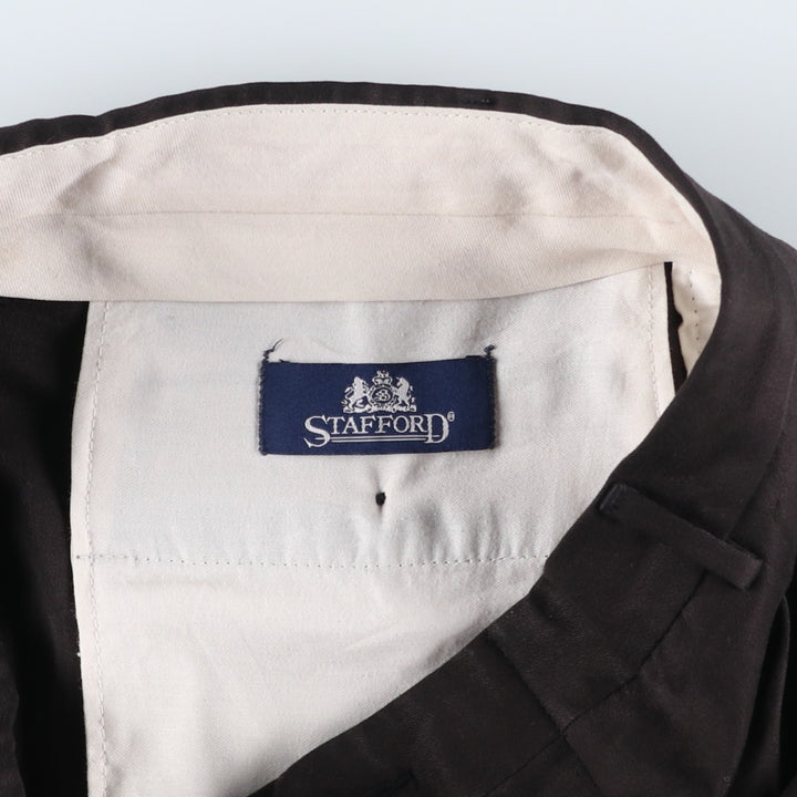 Stafford Two-pleat Slacks, Men's, Size W34 polyester Charcoal Vintage Second Hand
