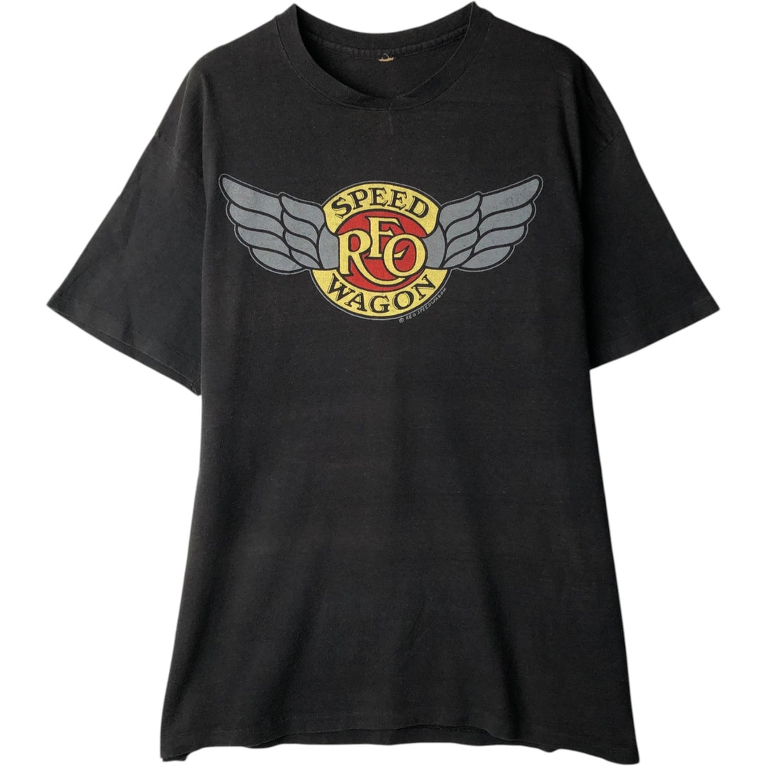 90'S REO SPEEDWAGON Band T-shirt, Men's Size L (approx.), Vintage unclear black type Vintage Second Hand