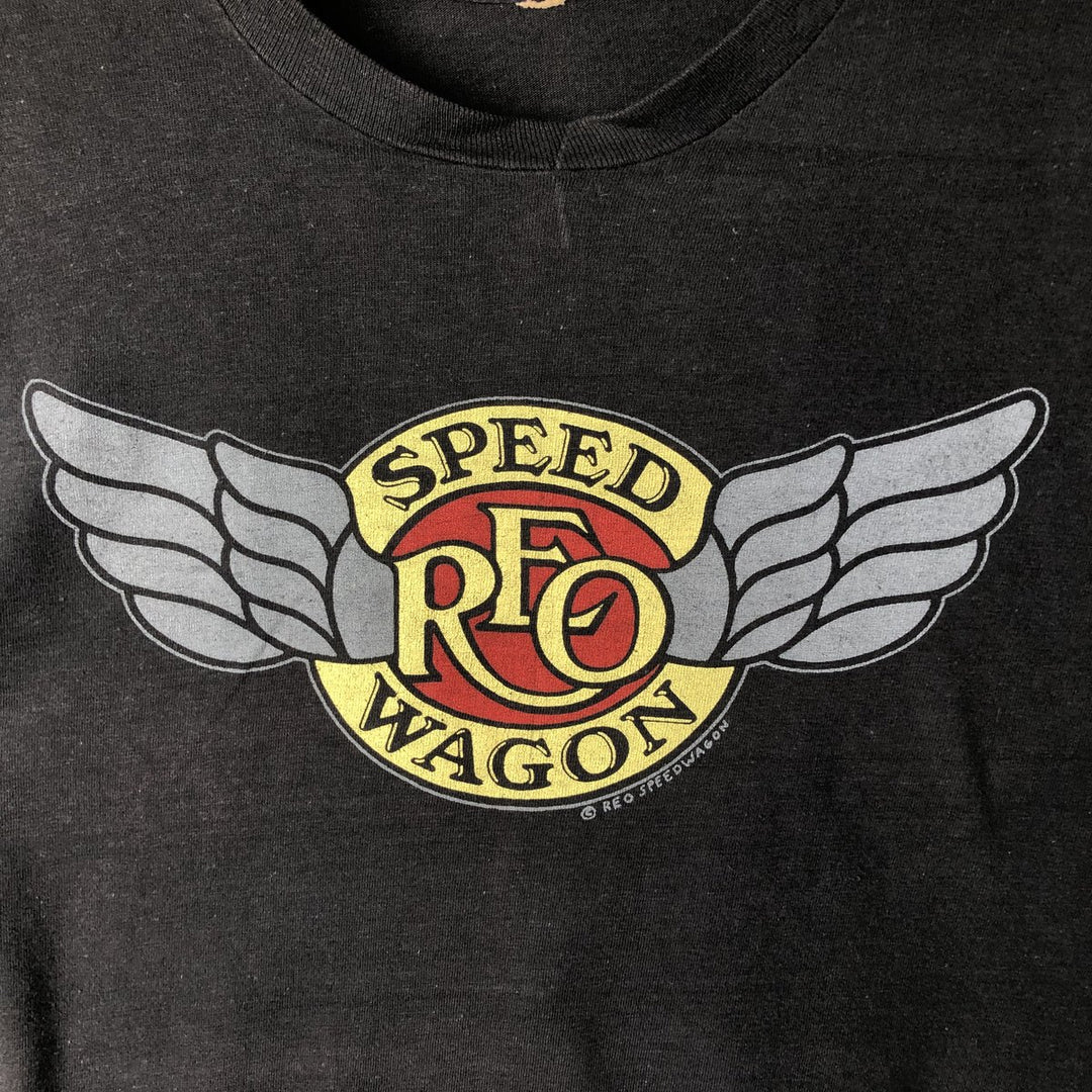 90'S REO SPEEDWAGON Band T-shirt, Men's Size L (approx.), Vintage unclear black type Vintage Second Hand