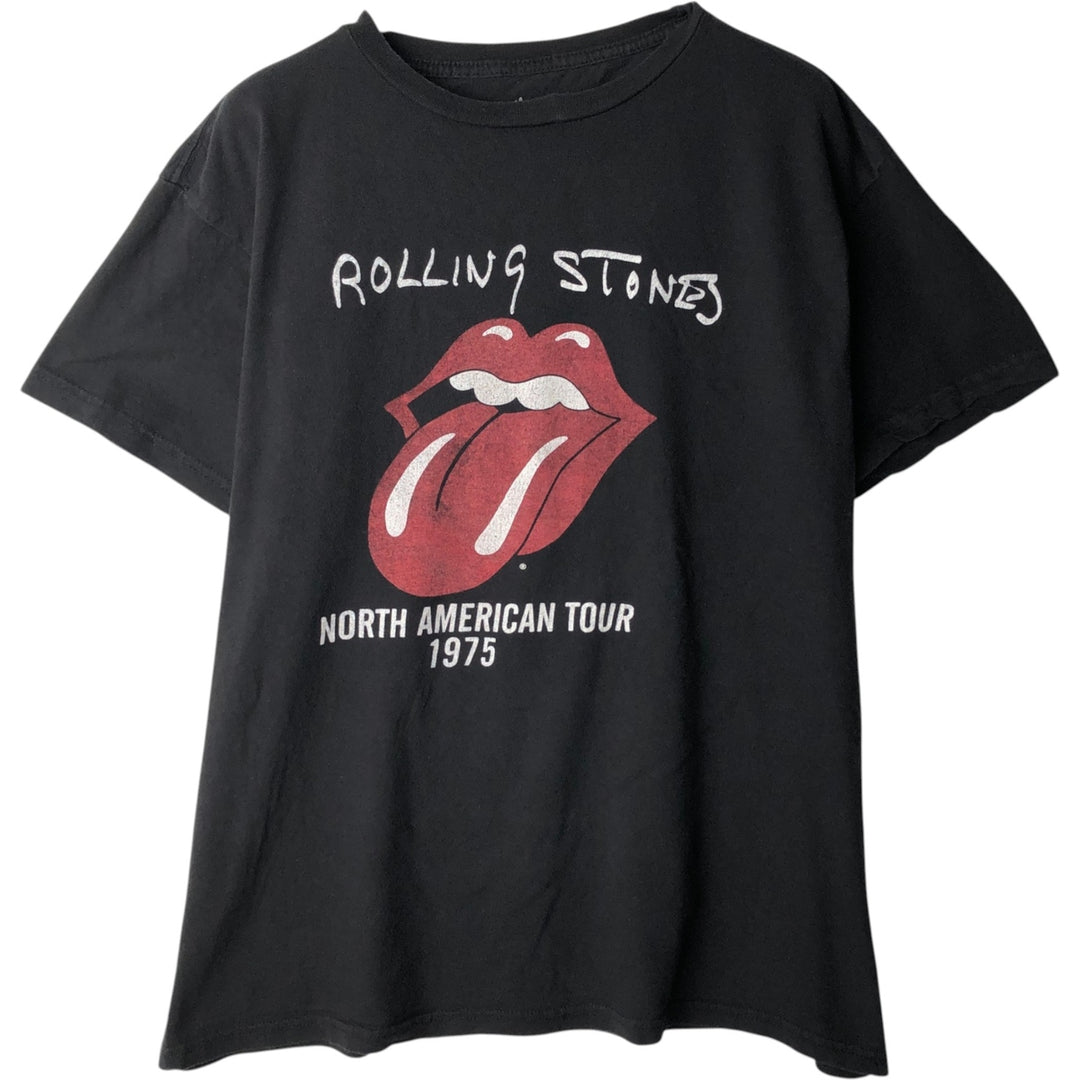 The Rolling Stones Band T-shirt, Band T, Men's L size cotton black type Vintage Second Hand
