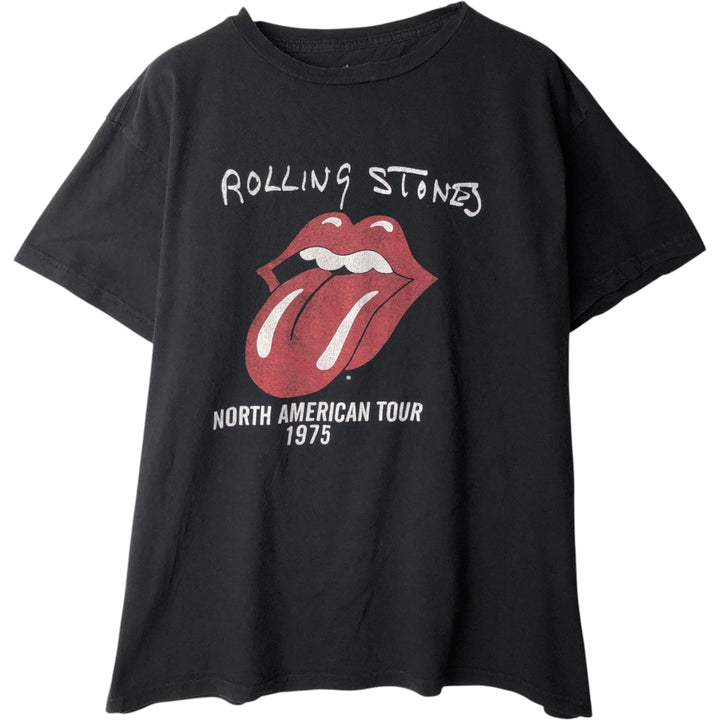 The Rolling Stones Band T-shirt, Band T, Men's L size cotton black type Vintage Second Hand