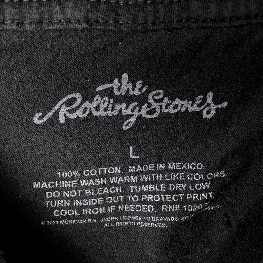 The Rolling Stones Band T-shirt, Band T, Men's L size cotton black type Vintage Second Hand