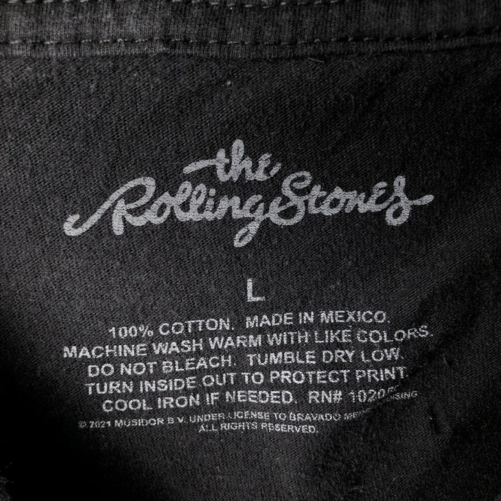 The Rolling Stones Band T-shirt, Band T, Men's L size cotton black type Vintage Second Hand