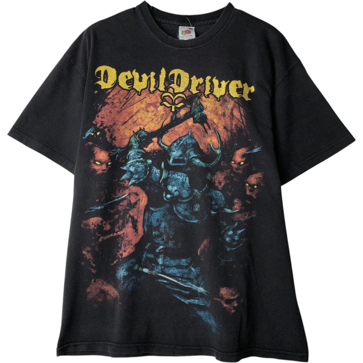 Fruit of the Loom Devil Driver Band T-shirt (Men's Size M) cotton black type Vintage Second Hand