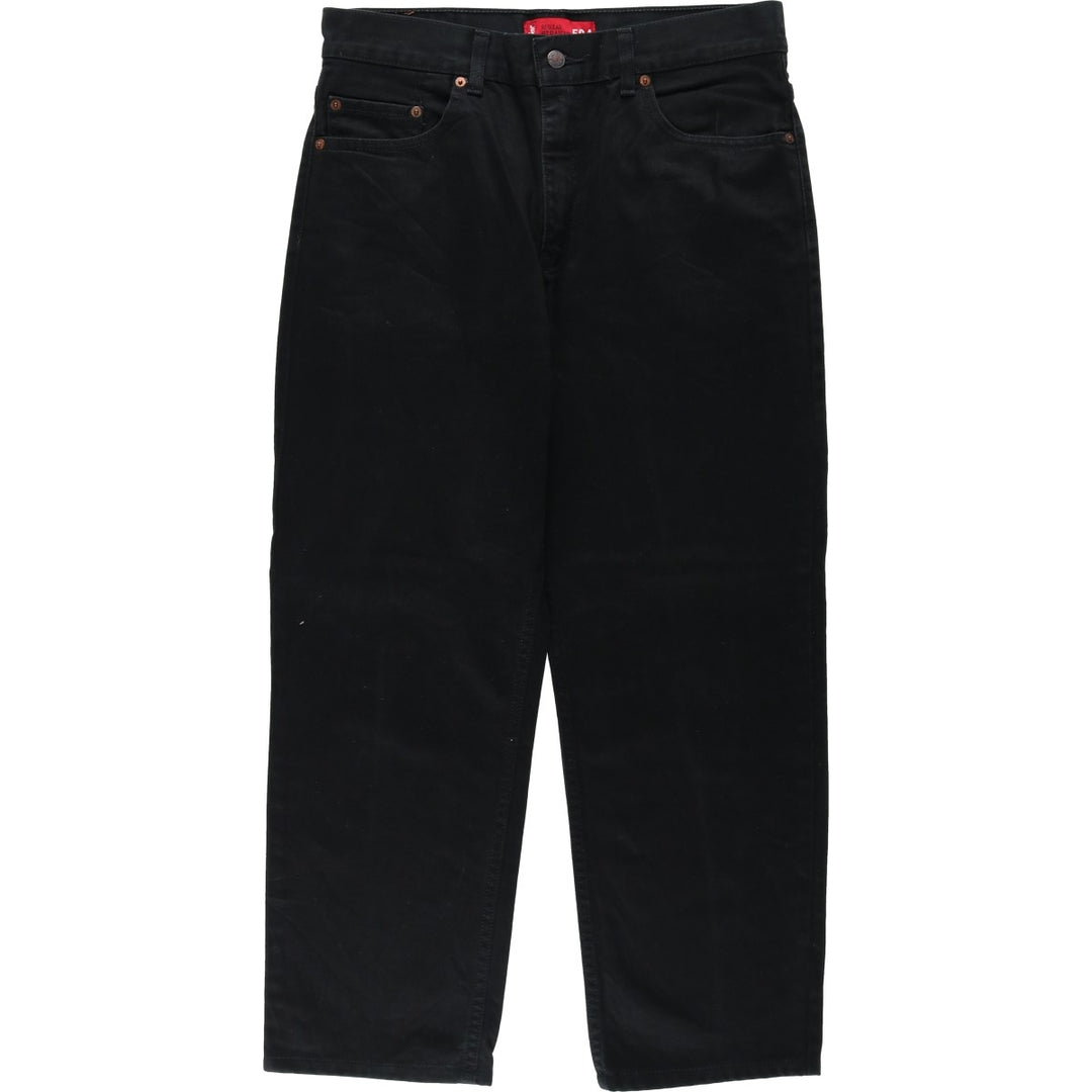 Levi's REGULAR STRAIGHT 504 Black Denim Tapered Jeans (Men's size W34 equivalent) unclear black type Vintage Second Hand