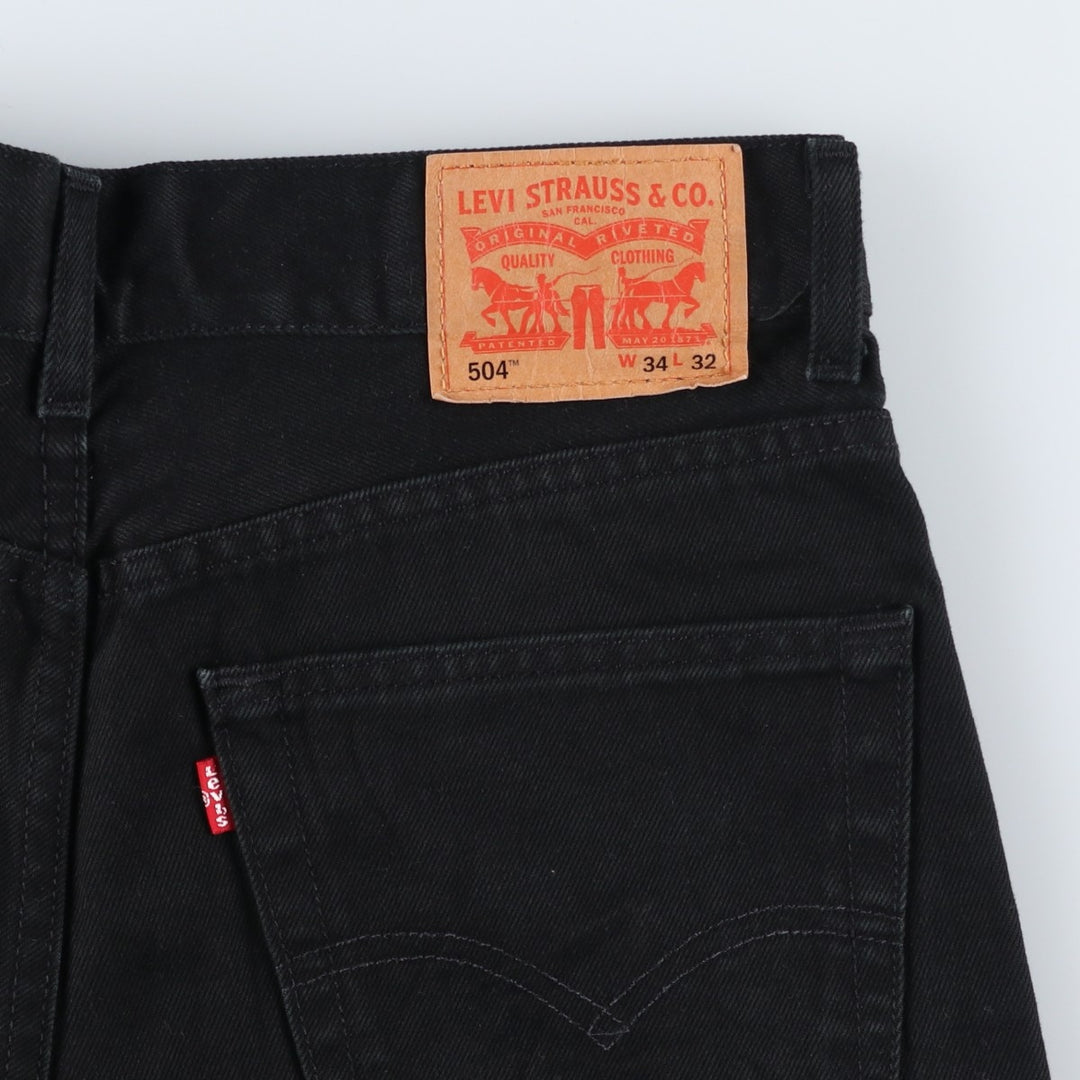 Levi's REGULAR STRAIGHT 504 Black Denim Tapered Jeans (Men's size W34 equivalent) unclear black type Vintage Second Hand