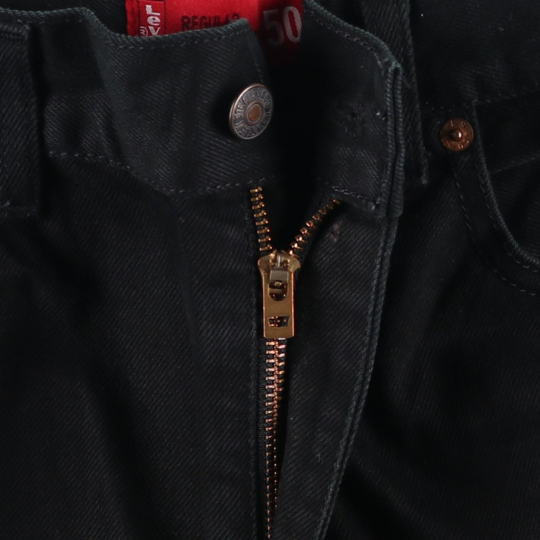 Levi's REGULAR STRAIGHT 504 Black Denim Tapered Jeans (Men's size W34 equivalent) unclear black type Vintage Second Hand