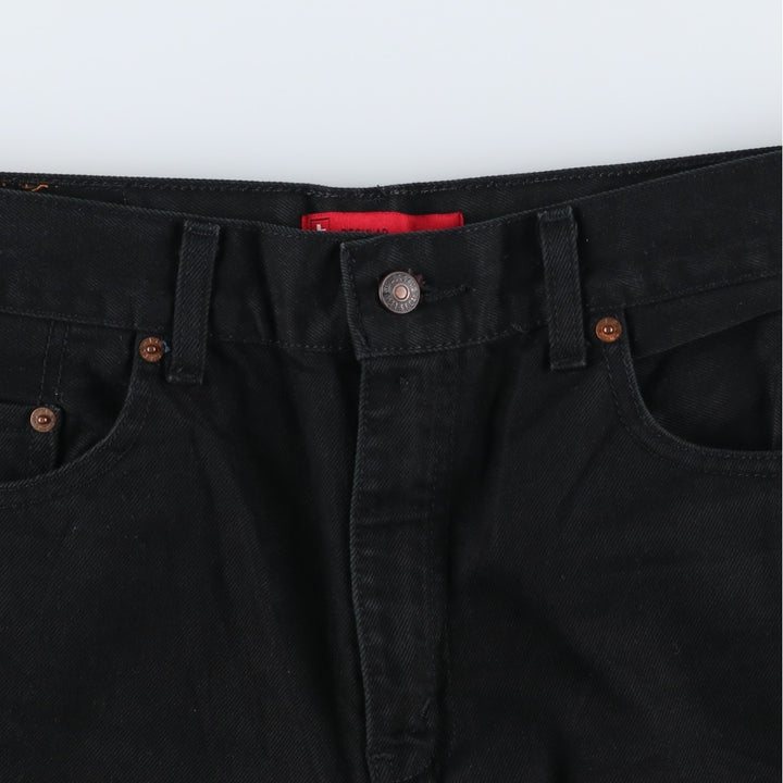 Levi's REGULAR STRAIGHT 504 Black Denim Tapered Jeans (Men's size W34 equivalent) unclear black type Vintage Second Hand