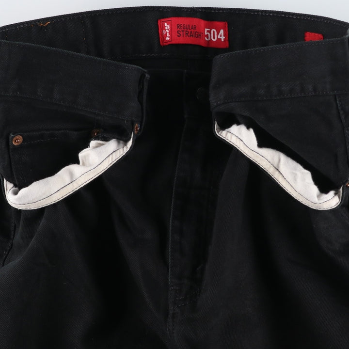 Levi's REGULAR STRAIGHT 504 Black Denim Tapered Jeans (Men's size W34 equivalent) unclear black type Vintage Second Hand