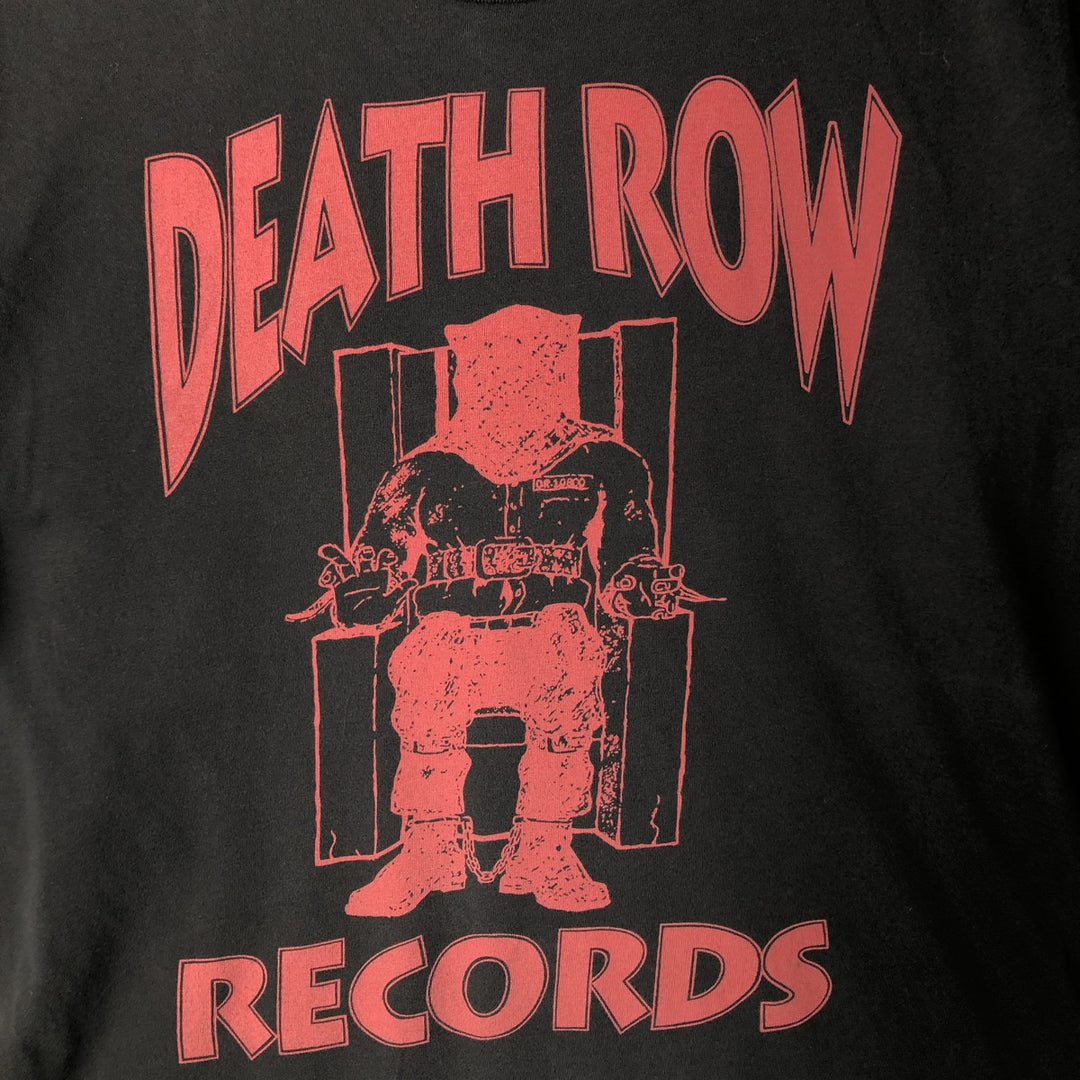 DEATH ROW band t-shirt, men's size L equivalent. cotton black type Vintage Second Hand