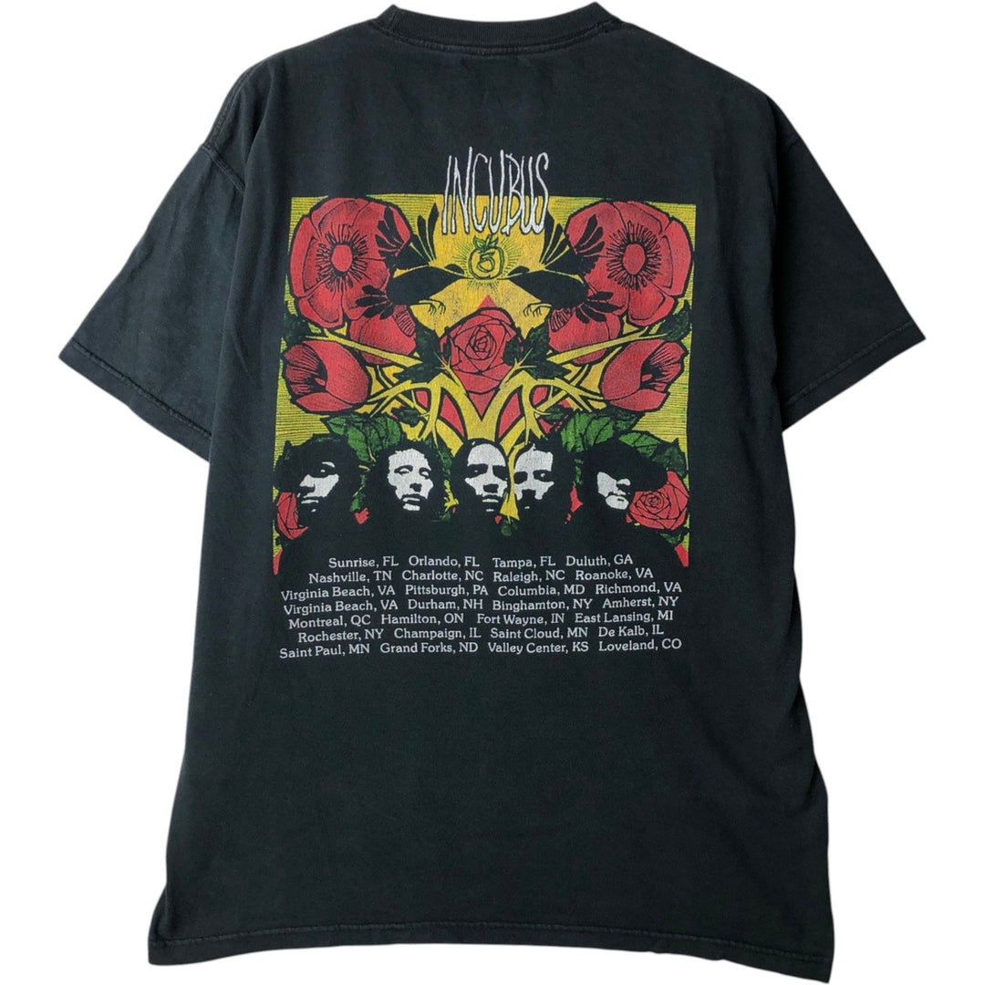 INCUBUS Floral Band T-Shirt (Men's Size M) cotton black type Vintage Second Hand
