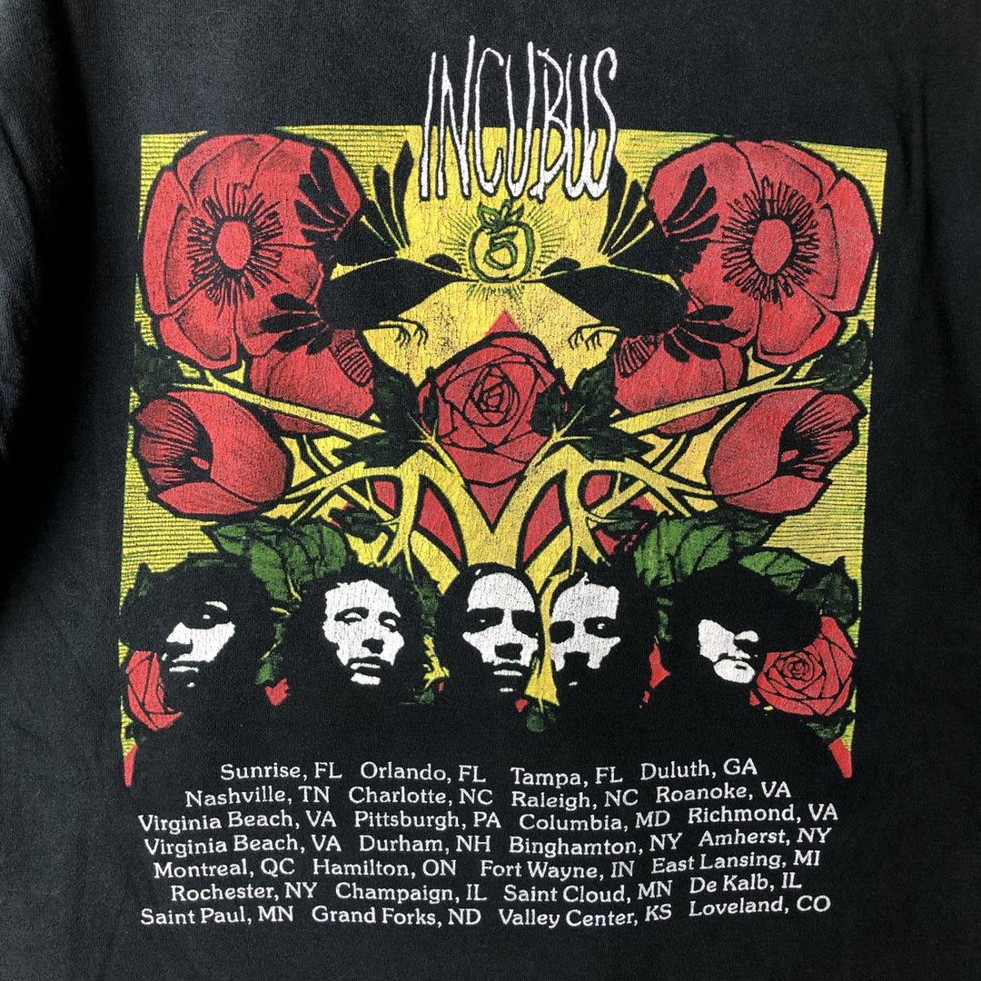 INCUBUS Floral Band T-Shirt (Men's Size M) cotton black type Vintage Second Hand