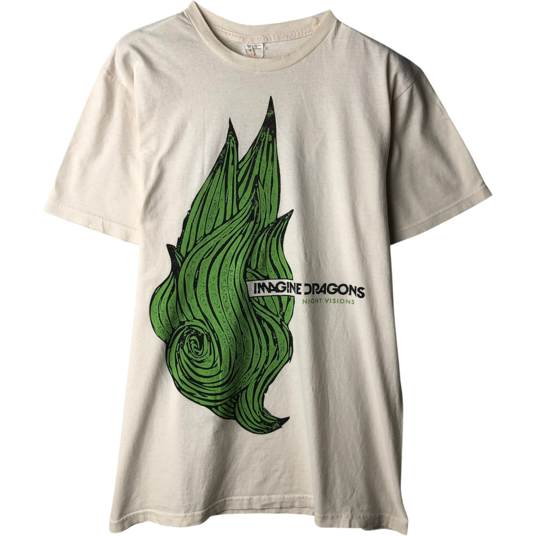 IMAGINE DRAGONS Band T-shirt, Men's Size L (approx.) cotton white type Vintage Second Hand