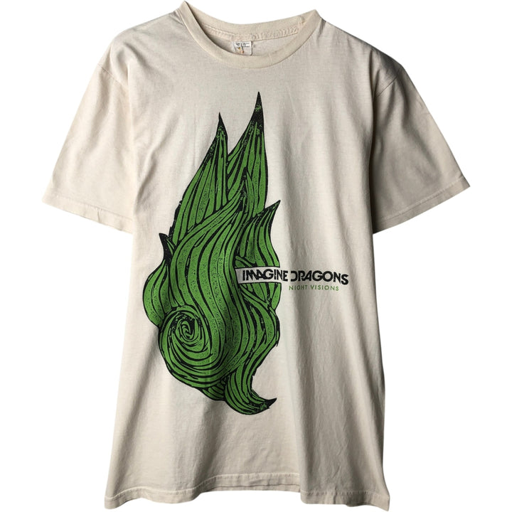 IMAGINE DRAGONS Band T-shirt, Men's Size L (approx.) cotton white type Vintage Second Hand