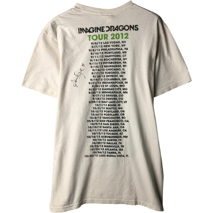 IMAGINE DRAGONS Band T-shirt, Men's Size L (approx.) cotton white type Vintage Second Hand
