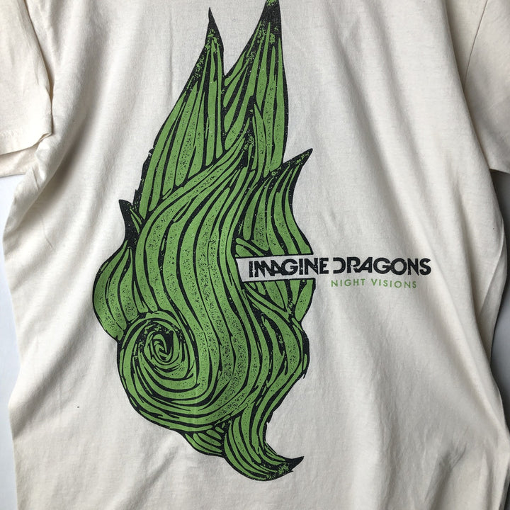 IMAGINE DRAGONS Band T-shirt, Men's Size L (approx.) cotton white type Vintage Second Hand
