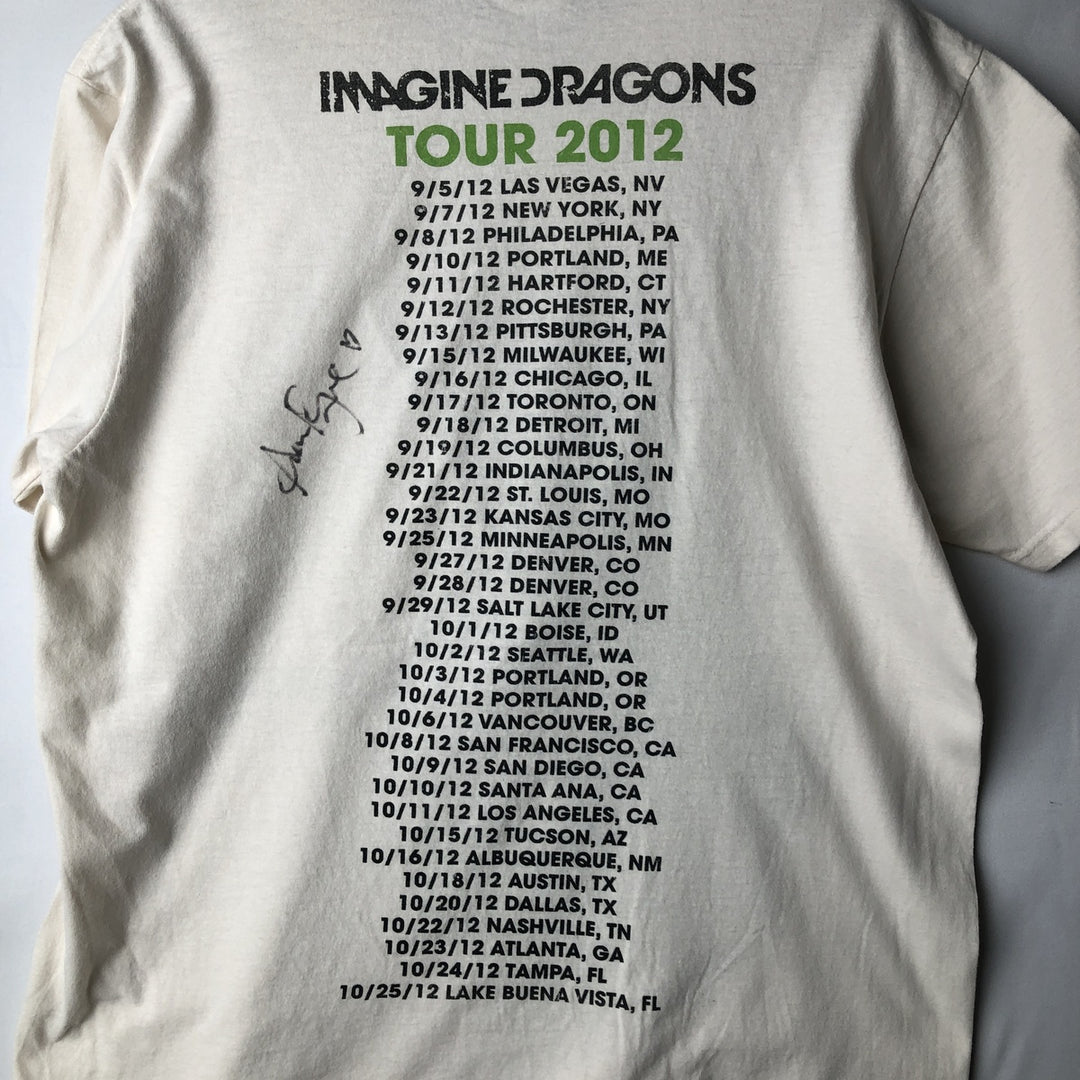 IMAGINE DRAGONS Band T-shirt, Men's Size L (approx.) cotton white type Vintage Second Hand