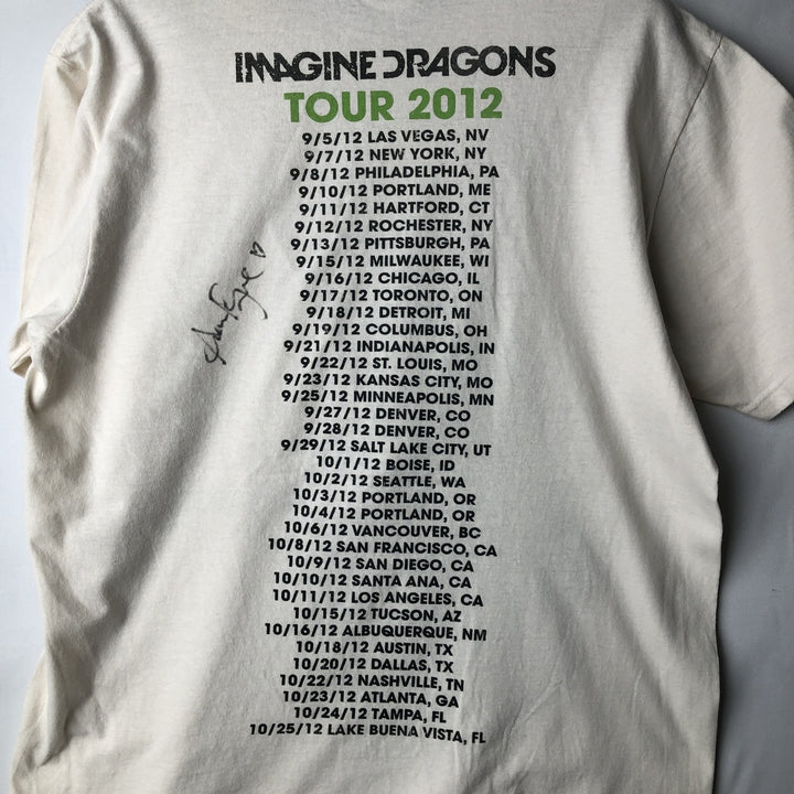 IMAGINE DRAGONS Band T-shirt, Men's Size L (approx.) cotton white type Vintage Second Hand