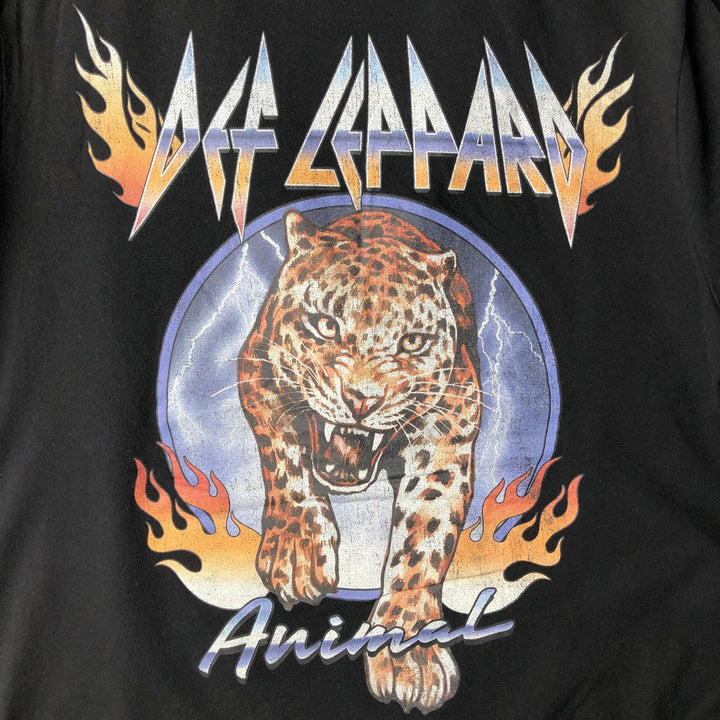 DEF LEPPARD Def Leppard Leopard Pattern Leopard Pattern Band T-shirt Band T Men's L size unclear black type Vintage Second Hand