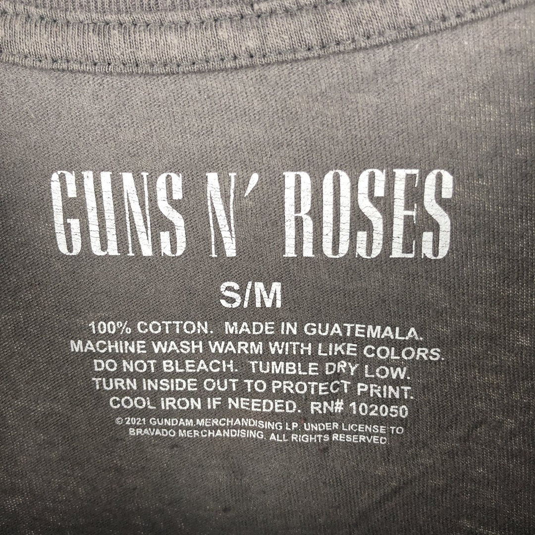 GUNS N' ROSES Guns N' Roses Band T-shirt Band T Men's S size cotton Charcoal Vintage Second Hand