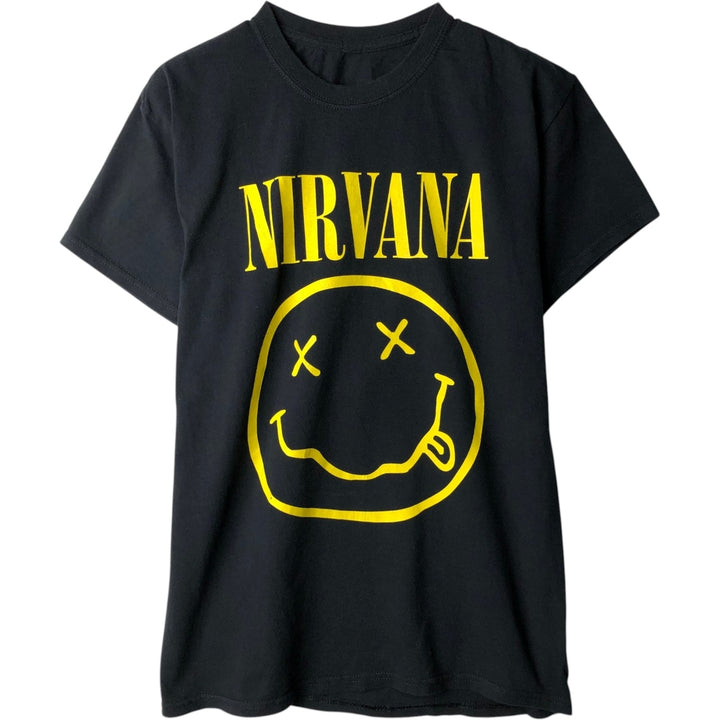 NIRVANA Nirvana Band T-shirt, Band T, Men's M size unclear black type Vintage Second Hand