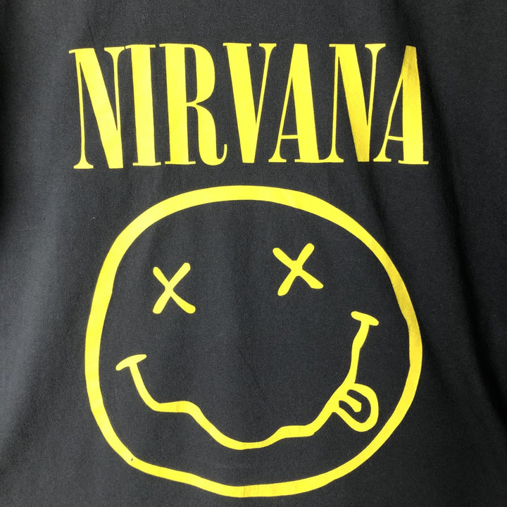 NIRVANA Nirvana Band T-shirt, Band T, Men's M size unclear black type Vintage Second Hand