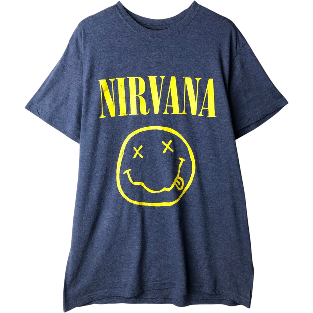 NIRVANA Nirvana Band T-shirt, Band T, Men's M size unclear navy blue type Vintage Second Hand