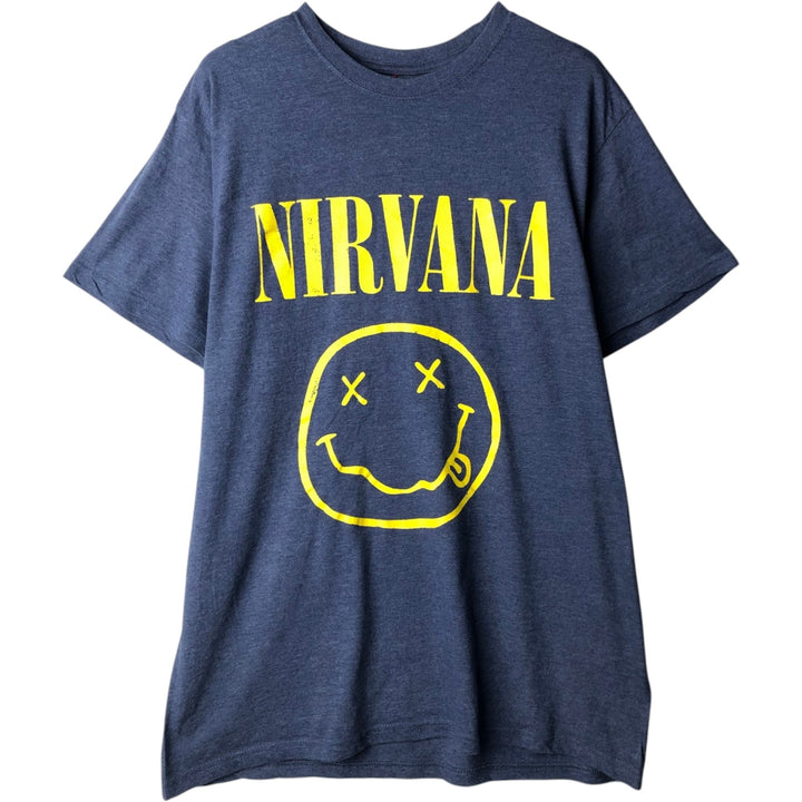 NIRVANA Nirvana Band T-shirt, Band T, Men's M size unclear navy blue type Vintage Second Hand