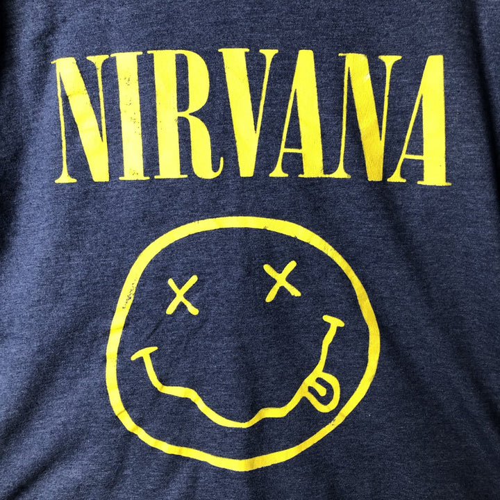 NIRVANA Nirvana Band T-shirt, Band T, Men's M size unclear navy blue type Vintage Second Hand