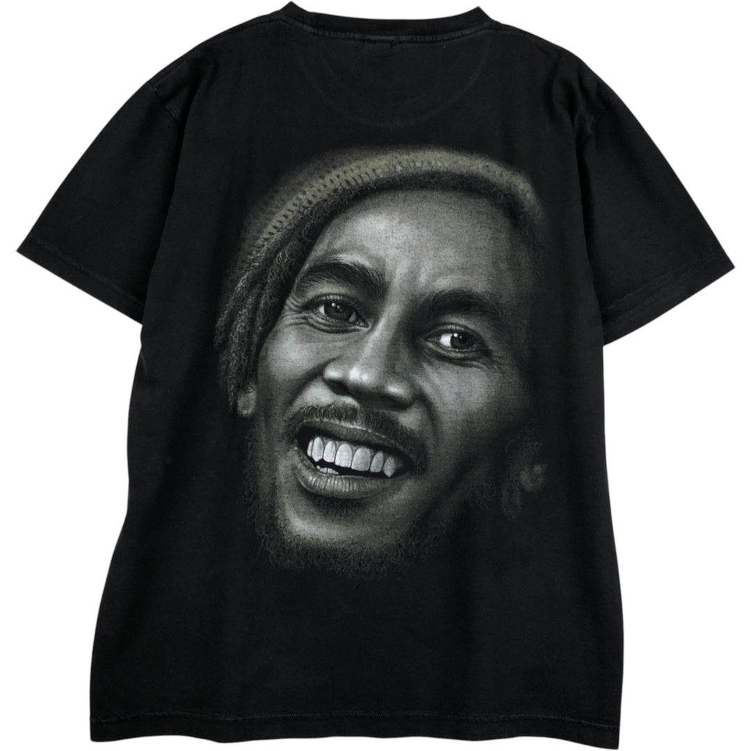 ROCKVOLUTION BOB MARLEY Band T-shirt (Men's size L) cotton black type Vintage Second Hand