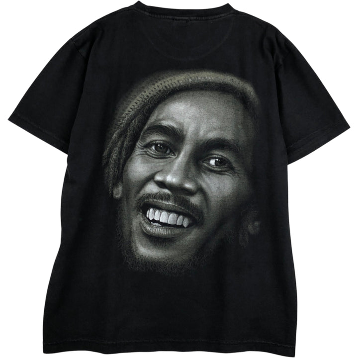 ROCKVOLUTION BOB MARLEY Band T-shirt (Men's size L) cotton black type Vintage Second Hand