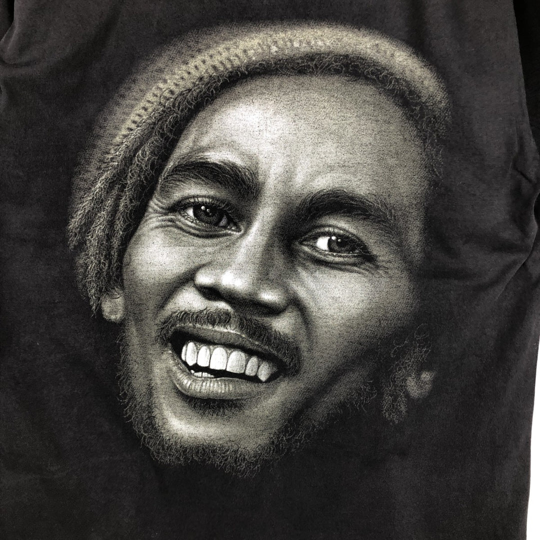 ROCKVOLUTION BOB MARLEY Band T-shirt (Men's size L) cotton black type Vintage Second Hand