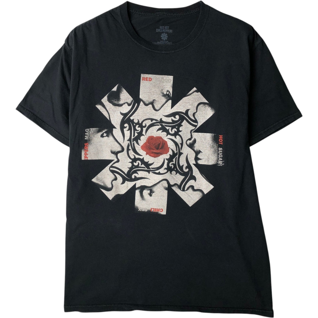 RED HOT CHILI PEPPERS Red Hot Chili Peppers Band T-shirt Band T Men's M size cotton black type Vintage Second Hand