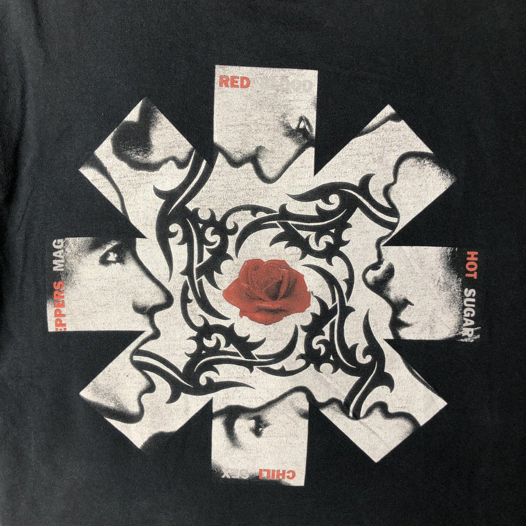 RED HOT CHILI PEPPERS Red Hot Chili Peppers Band T-shirt Band T Men's M size cotton black type Vintage Second Hand