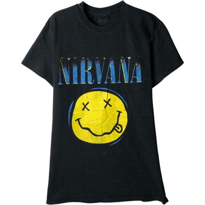 NIRVANA Nirvana Band T-shirt, Band T, Men's S size cotton black type Vintage Second Hand