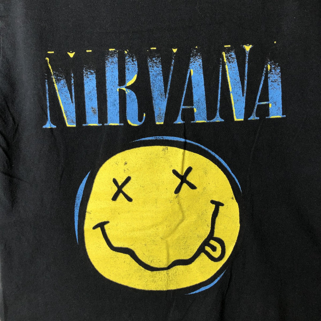 NIRVANA Nirvana Band T-shirt, Band T, Men's S size cotton black type Vintage Second Hand