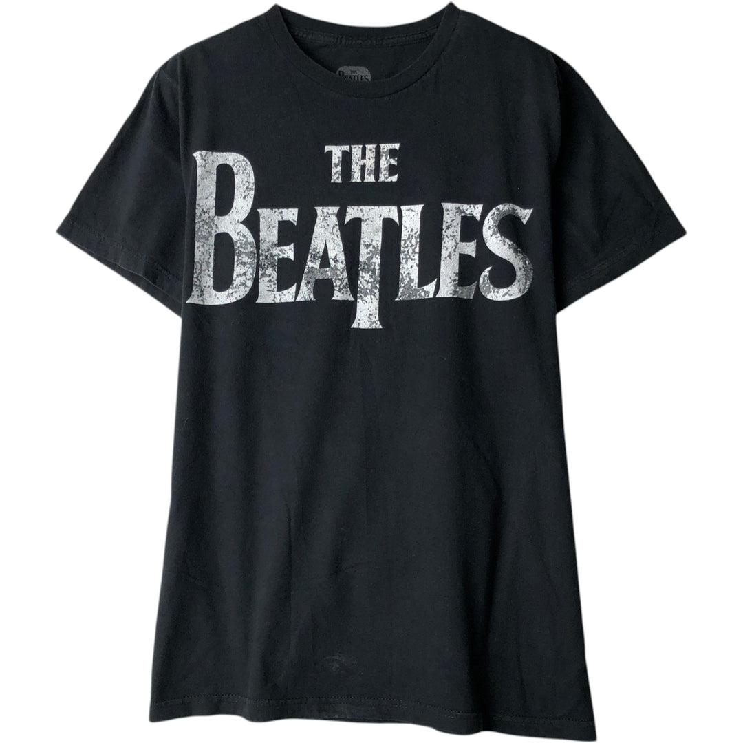 THE BEATLES Band T-shirt, Men's L size cotton black type Vintage Second Hand
