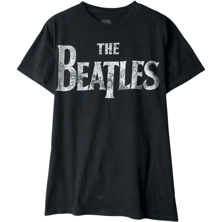 THE BEATLES Band T-shirt, Men's L size cotton black type Vintage Second Hand