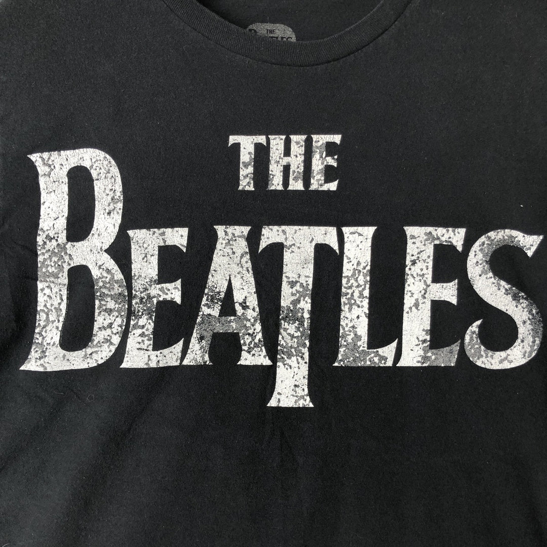 THE BEATLES Band T-shirt, Men's L size cotton black type Vintage Second Hand
