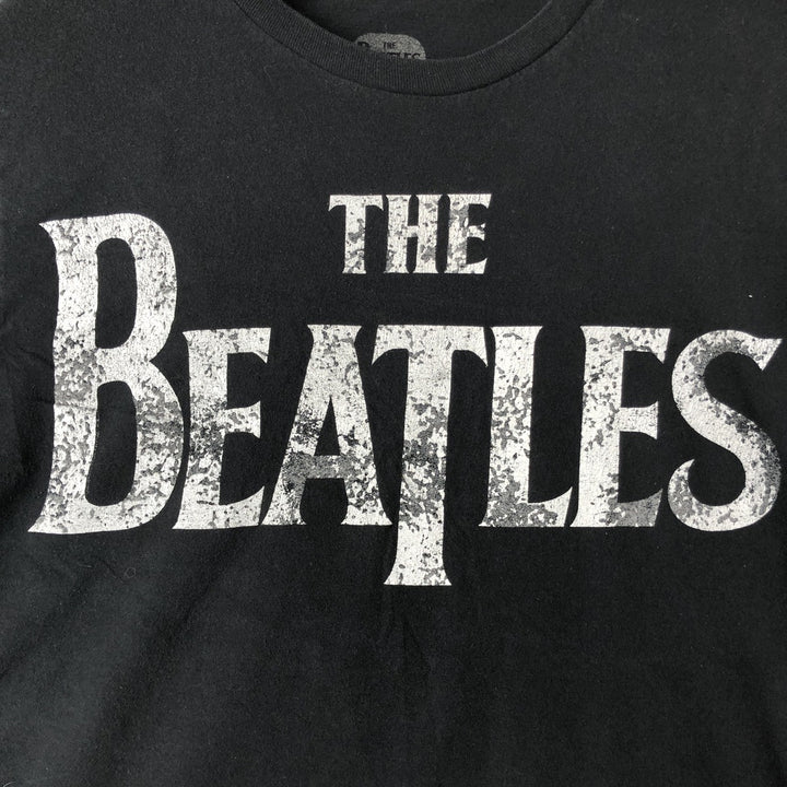 THE BEATLES Band T-shirt, Men's L size cotton black type Vintage Second Hand