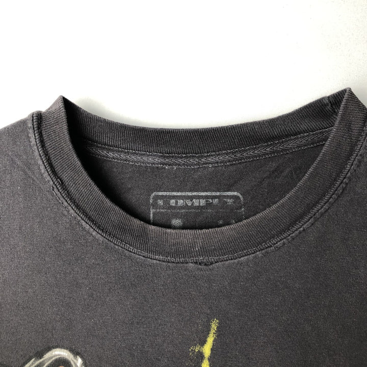 COMPLEX Skull Pattern Band T-Shirt (Men's XL equivalent) unclear black type Vintage Second Hand