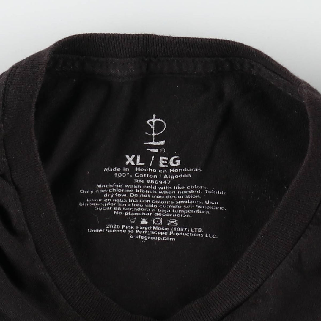 PINK FLOYD Pink Floyd Band T-shirt Band T Men's XL size cotton black type Vintage Second Hand