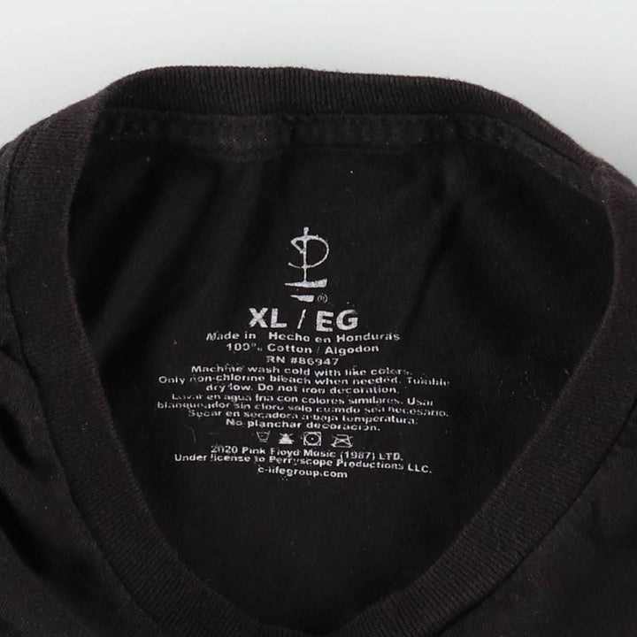PINK FLOYD Pink Floyd Band T-shirt Band T Men's XL size cotton black type Vintage Second Hand